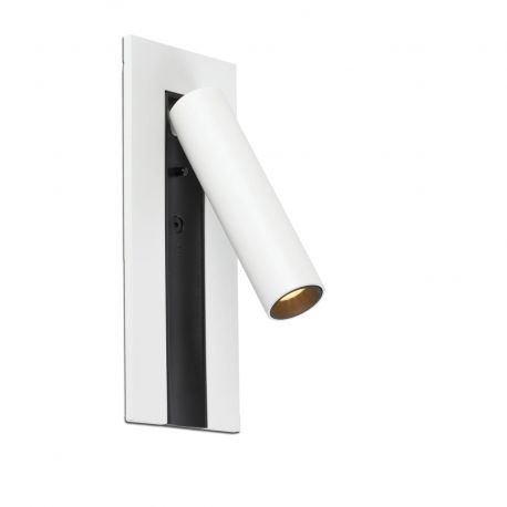 Aplice, corpuri de iluminat pentru pereti - Aplica cu reader LED directionabil stil minimalist GABO alb