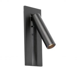 Aplice, corpuri de iluminat pentru pereti - Aplica cu reader LED directionabil stil minimalist GABO negru