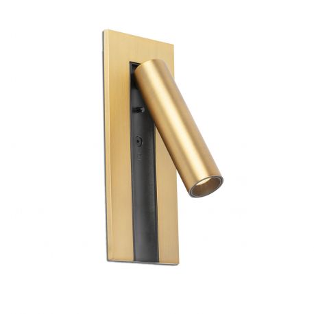 Aplice, corpuri de iluminat pentru pereti - Aplica cu reader LED directionabil stil minimalist GABO bronz
