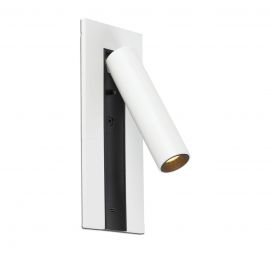 Aplice, corpuri de iluminat pentru pereti - Aplica cu reader LED directionabil stil minimalist GABO USB C alb