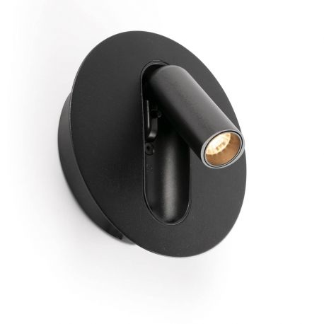 Aplice, corpuri de iluminat pentru pereti - Aplica cu reader LED directionabil stil minimalist TIMIT negru