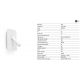 Aplice, corpuri de iluminat pentru pereti - Aplica cu reader LED directionabil stil minimalist SUAU USB C alb