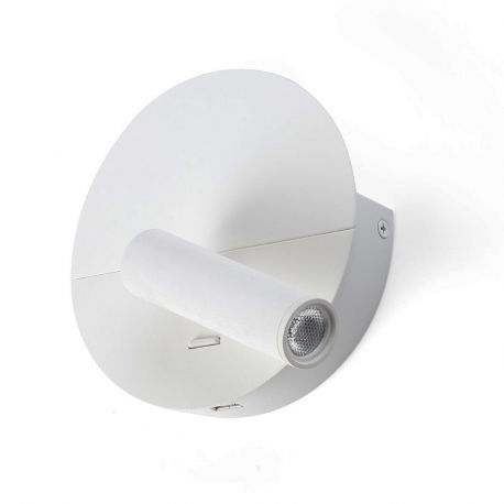 Aplice, corpuri de iluminat pentru pereti - Aplica cu reader LED directionabil stil minimalist DUAS USB C alb