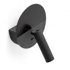 Aplice, corpuri de iluminat pentru pereti - Aplica cu reader LED directionabil stil minimalist DUAS USB C negru