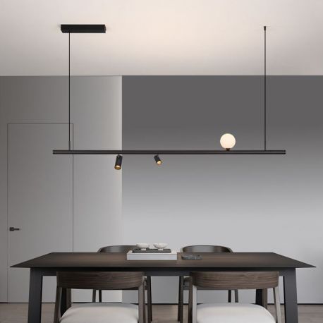 Spoturi, Proiectoare pe sina - Sina magnetica suspendata tip lustra MADOC negru