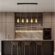 Pendule, Lustre suspendate - Lustra moderna cu 4 pendule LED, Metal, Sticla, Champaigne, ALISH