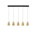 Lustra moderna cu 4 pendule LED, Metal, Sticla, Champaigne, ALISH