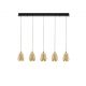 Pendule, Lustre suspendate - Lustra moderna cu 4 pendule LED, Metal, Sticla, Champaigne, ALISH