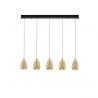 Lustra moderna cu 4 pendule LED, Metal, Sticla, Champaigne, ALISH