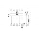 Pendule, Lustre suspendate - Lustra moderna cu 4 pendule LED, Metal, Sticla, Champaigne, ALISH