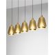 Pendule, Lustre suspendate - Lustra moderna cu 4 pendule LED, Metal, Sticla, Champaigne, ALISH
