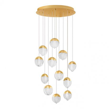 Pendule, Lustre suspendate - Lustra cu 12 pendule LED ALICIA auriu