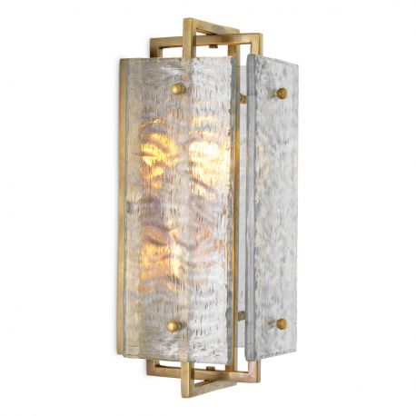 Aplice, corpuri de iluminat pentru pereti - Aplica de perete LUX sticla, alama vintage Solara