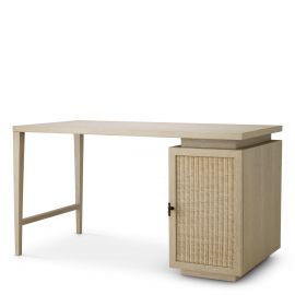 Birouri - Birou Design LUX, Lemn, Rattan, Borchard stejar albit