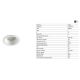 Iluminat pentru baie - Spot LED baie incastrabil tavan IP54 DOP 8W 2700K alb