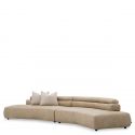 Canapea curbata design LUX Marvella, Valente beige
