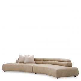 Canapea curbata design LUX Marvella, Valente beige