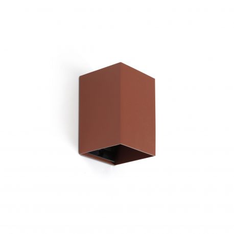 Aplice, corpuri de iluminat pentru pereti - Aplica perete aluminiu maro teracota, 1xGU10, LUNE square