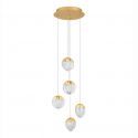 Lustra cu 5 pendule LED ALICIA auriu