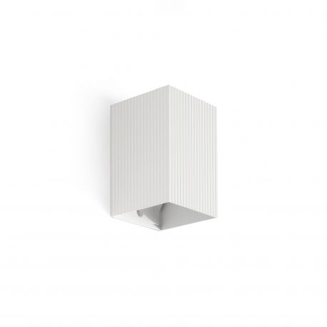 Aplice, corpuri de iluminat pentru pereti - Aplica perete aluminiu striat alb, 1xGU10, LUNE square
