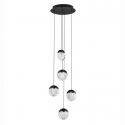 Lustra cu 5 pendule LED ALICIA negru