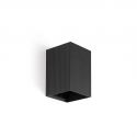 Aplica perete aluminiu striat negru, 1xGU10, LUNE square