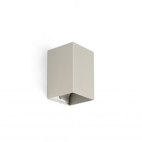 Aplice, corpuri de iluminat pentru pereti - Aplica perete aluminiu striat gri, 1xGU10, LUNE square