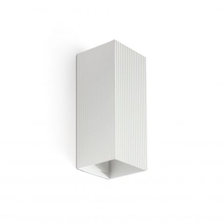 Aplice, corpuri de iluminat pentru pereti - Aplica perete aluminiu striat alb, 2xGU10, LUNE square