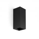 Aplica perete aluminiu striat negru, 2xGU10, LUNE square