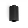 Aplica perete aluminiu striat negru, 2xGU10, LUNE square