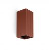 Aplica perete aluminiu striat terracotta, 2xGU10, LUNE square