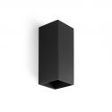 Aplica perete aluminiu negru, 2xGU10, LUNE square