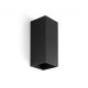 Aplice, corpuri de iluminat pentru pereti - Aplica perete aluminiu negru, 2xGU10, LUNE square
