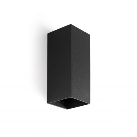 Aplice, corpuri de iluminat pentru pereti - Aplica perete aluminiu negru, 2xGU10, LUNE square