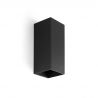 Aplica perete aluminiu negru, 2xGU10, LUNE square