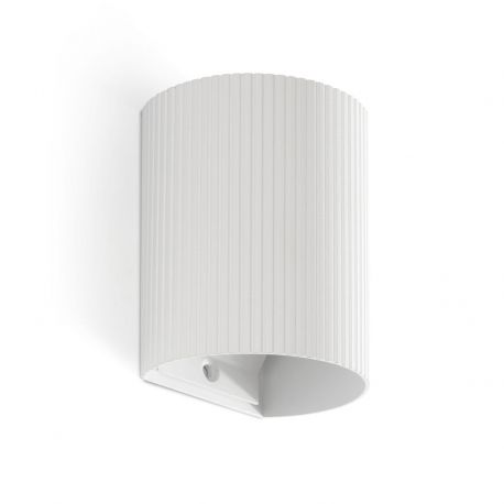Aplice, corpuri de iluminat pentru pereti - Aplica perete aluminiu striat alb, 1xGU10, SOLE round