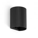 Aplica perete aluminiu striat negru, 1xGU10, SOLE round