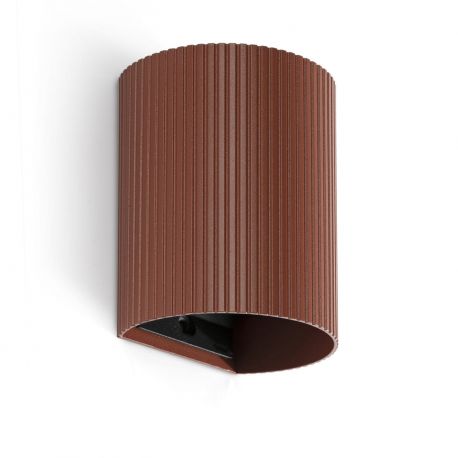 Aplice, corpuri de iluminat pentru pereti - Aplica perete aluminiu striat terracotta, 1xGU10, SOLE round