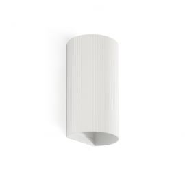 Aplice, corpuri de iluminat pentru pereti - Aplica perete aluminiu striat alb, 2xGU10, SOLE round