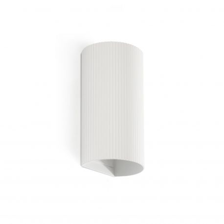 Aplice, corpuri de iluminat pentru pereti - Aplica perete aluminiu striat alb, 2xGU10, SOLE round