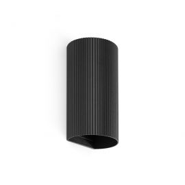 Aplice, corpuri de iluminat pentru pereti - Aplica perete aluminiu striat negru, 2xGU10, SOLE round