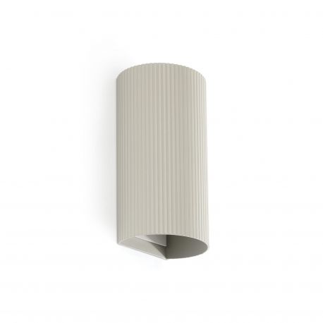 Aplice, corpuri de iluminat pentru pereti - Aplica perete aluminiu striat gri, 2xGU10, SOLE round