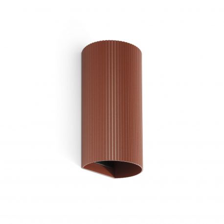 Aplice, corpuri de iluminat pentru pereti - Aplica perete aluminiu striat terracotta, 2xGU10, SOLE round