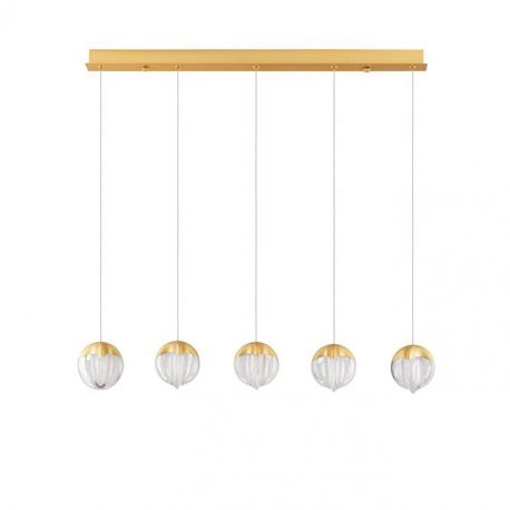 Pendule, Lustre suspendate - Lustra cu 5 pendule LED ALICIA auriu