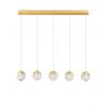 Lustra cu 5 pendule LED ALICIA auriu