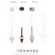 Pendule, Lustre suspendate - Lustra, Pendul LED din aluminiu si alabastru, Betty negru