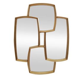 Oglinda perete design geometric QUADRA 90cm auriu