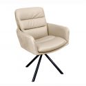 Set de 2 scaune pivotante Big George piele si microfibra bej