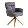 Set de 2 scaune pivotante picioare din lemn Big George gri texturat