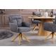 Seturi scaune, HoReCa - Set de 2 scaune pivotante picioare din lemn Big George gri texturat